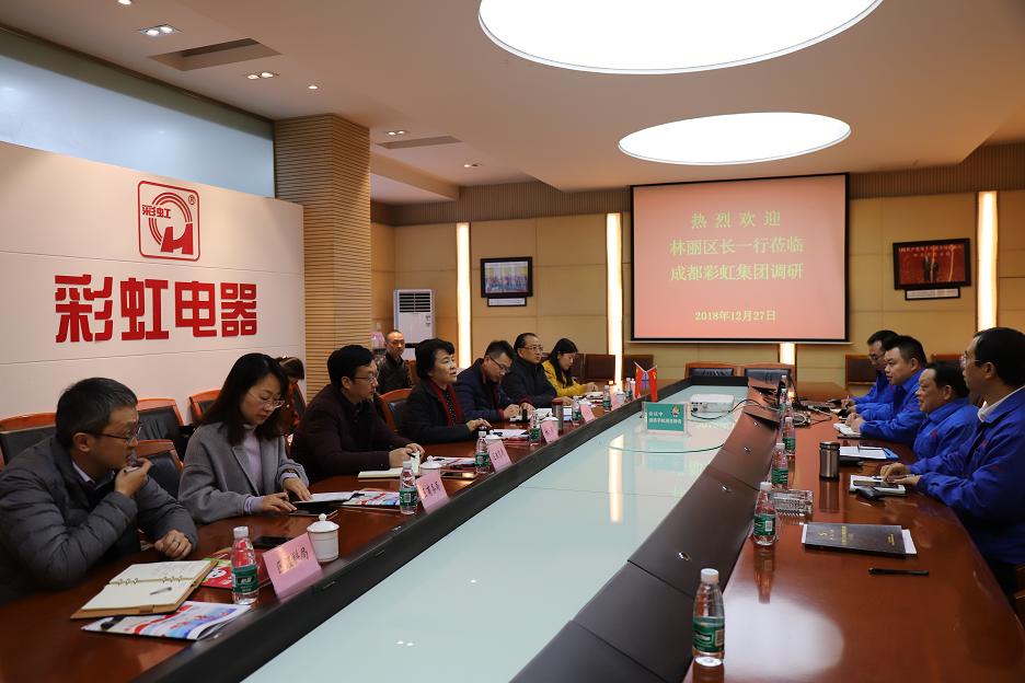 成都市武侯區(qū)區(qū)長林麗一行到成都彩虹集團(tuán)調(diào)研
